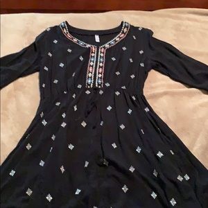 Long sleeved embroidered dress